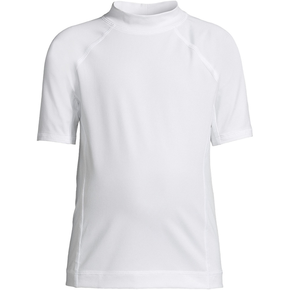 Lands’ End Boys Short Sleeve Crew Neck Swim UPF 50 Rash Guard - Picture 3 of 11